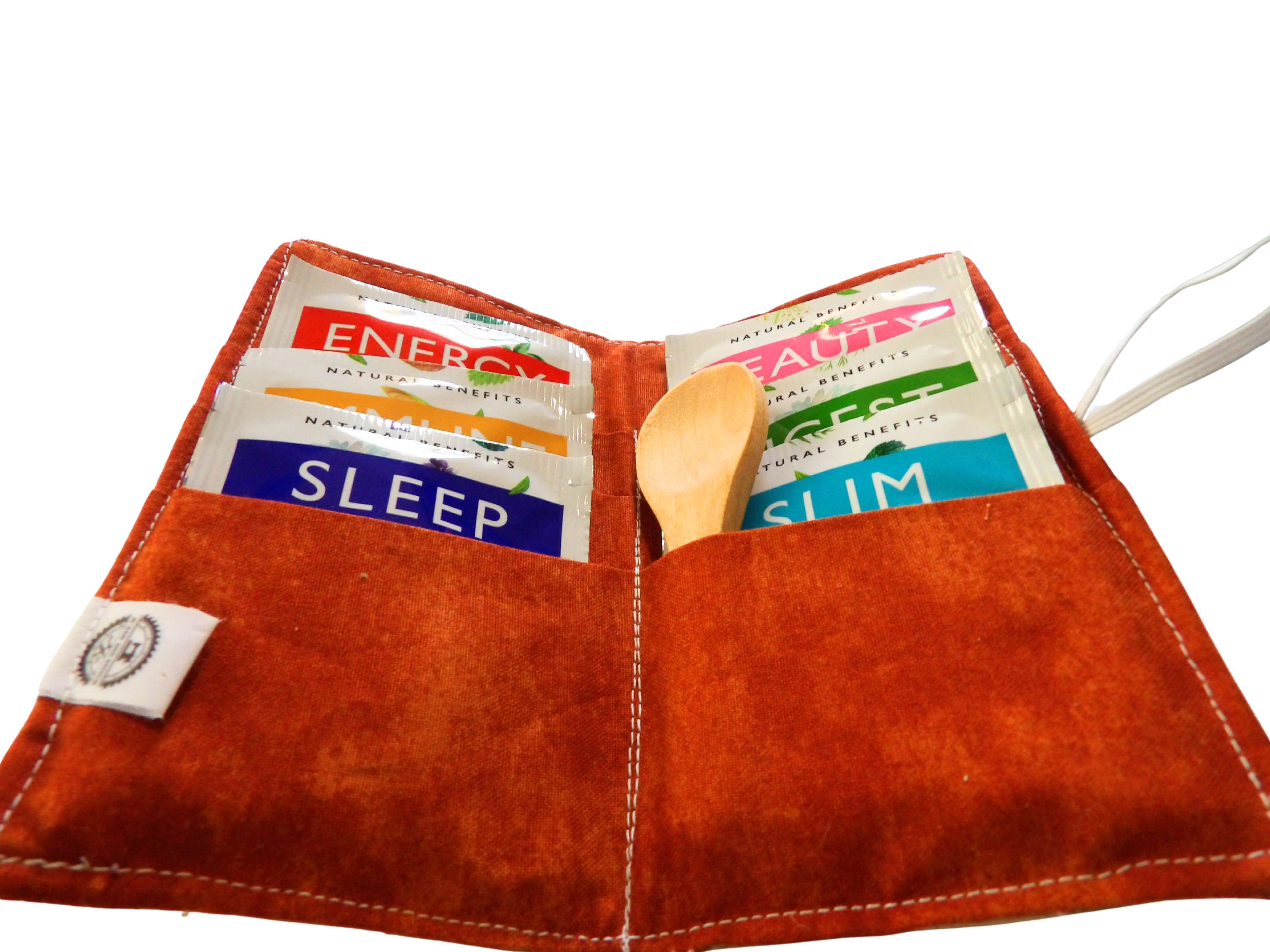 Tea Wallets with Bamboo Spoon and Tea Inside