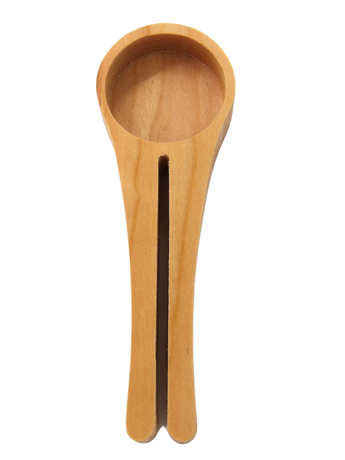 cherry wooden coffee scoop with a clip 