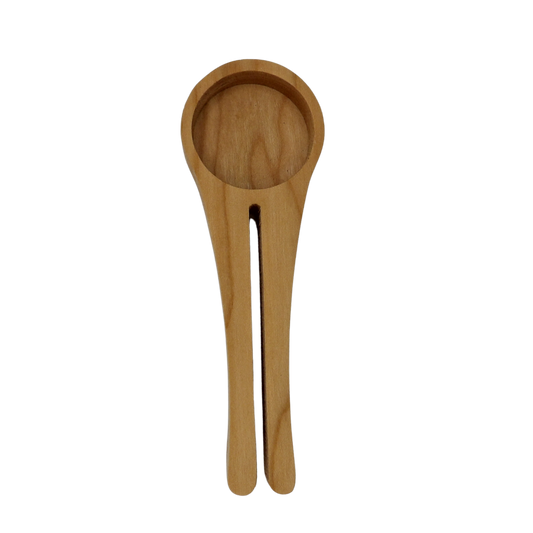cherry wooden coffee scoop with a clip 
