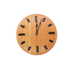 cherry Wooden wall clock with black hour markers and spade hands