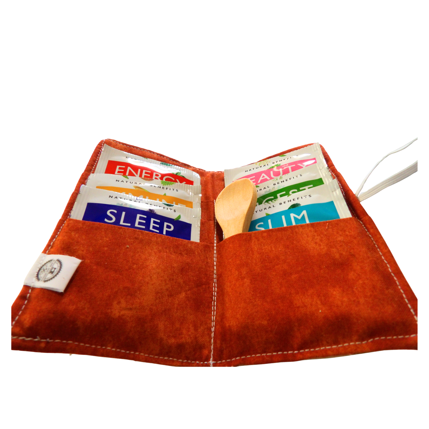 Tea Wallets with Bamboo Spoon and Tea